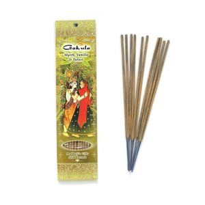 Gokula Incense 10 Sticks Pack Purifying Myrrh, Vanilla, and Tulsi Home Fragrance